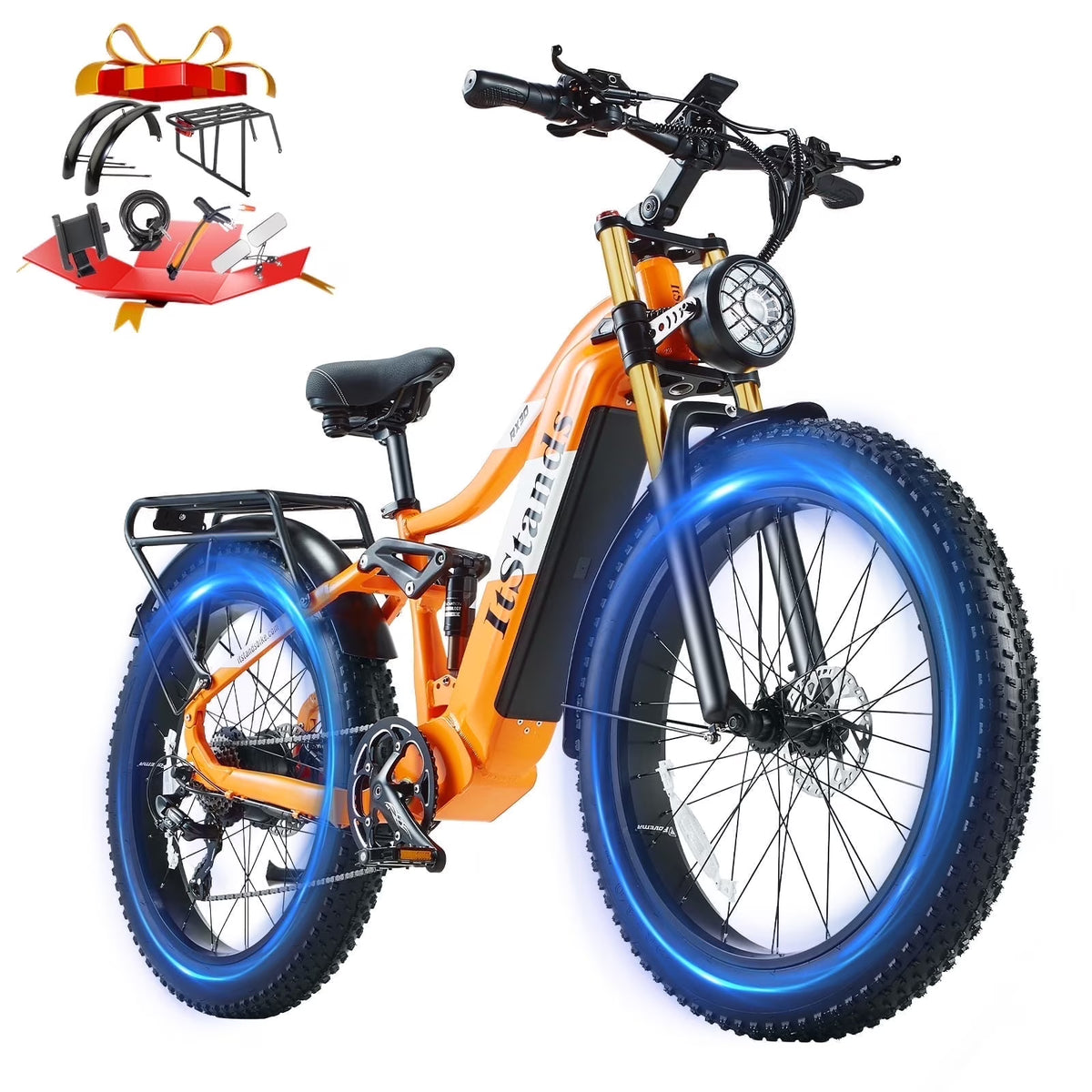 Electric Bike for Adults 26'', 1000W E - Mountain Bike 48V 30/20ah UL2849 Removable Battery, Fat Tire Ebike up to