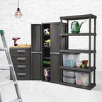 Sterilite 4 Drawer Unit, Durable Plastic Storage Solution for Garages and Basements, Dark Gray