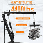 GARVEE 2 Ton Folding Hydraulic Engine Hoist with Lever, Folding Engine Shop Crane Hoist Lift, Heavy Cherry Picker