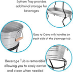 Steel Galvanized Beverage Tub with Stand and Drip Pan Tray - Oval Shape (Large Size) by MG Decor - Madhu Collection