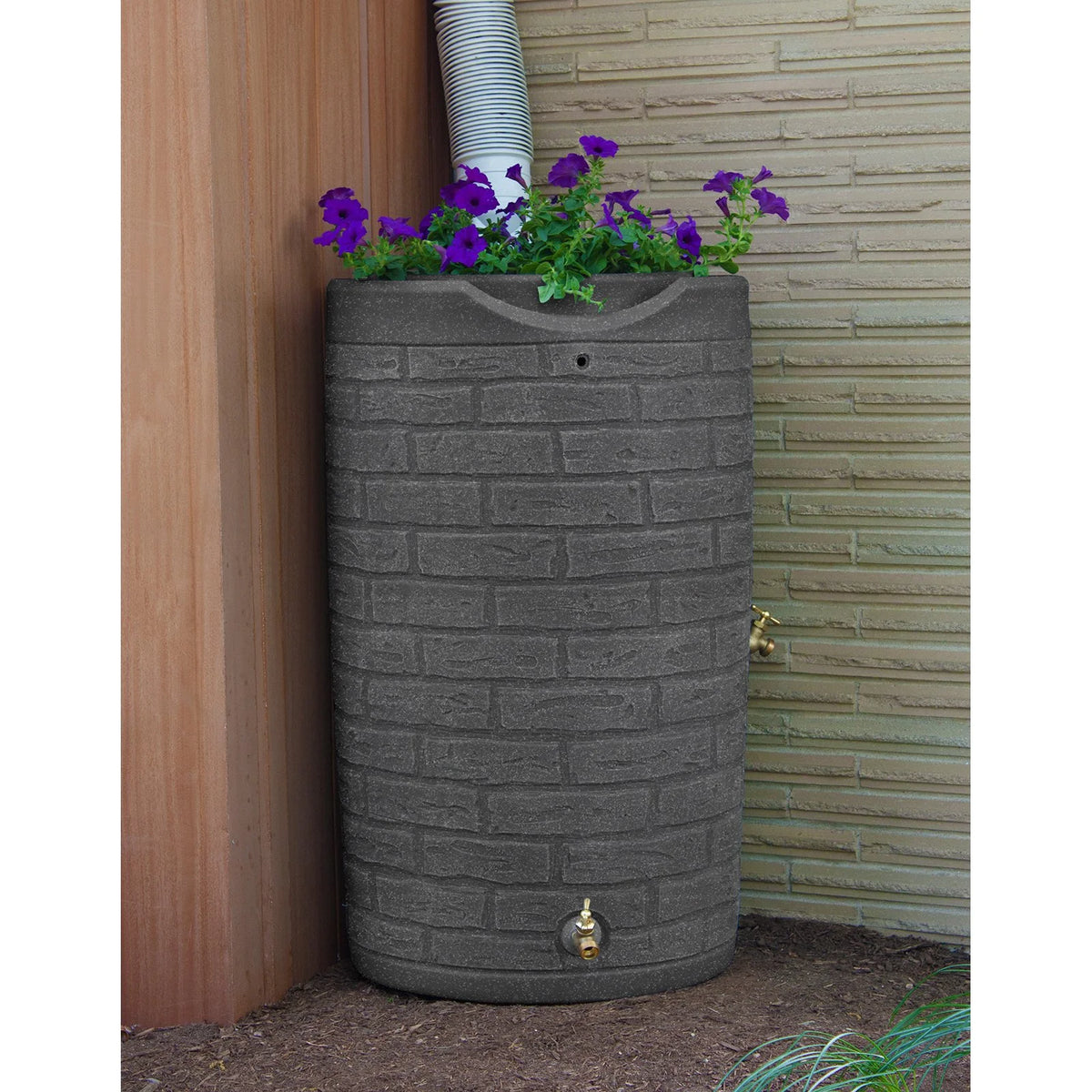 Good Ideas IMP - D50 - DAR Impressions Downton Rain Saver Rain Barrel, 50 Gallon, Dark Granite