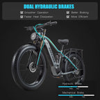 Electric Bike for Adults 26'', 1000W E - Mountain Bike 48V 30/20ah UL2849 Removable Battery, Fat Tire Ebike up to
