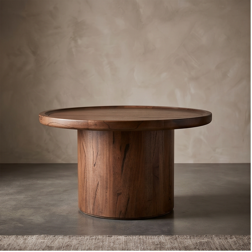 Roomviax Denver Pedestal Coffee Table Dark Brown