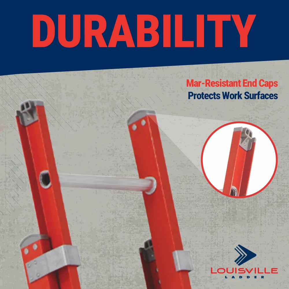 Louisville Ladder 16 - Foot Fiberglass Extension Ladder, 300 - Pound Load Capacity, Type IA, FE3216