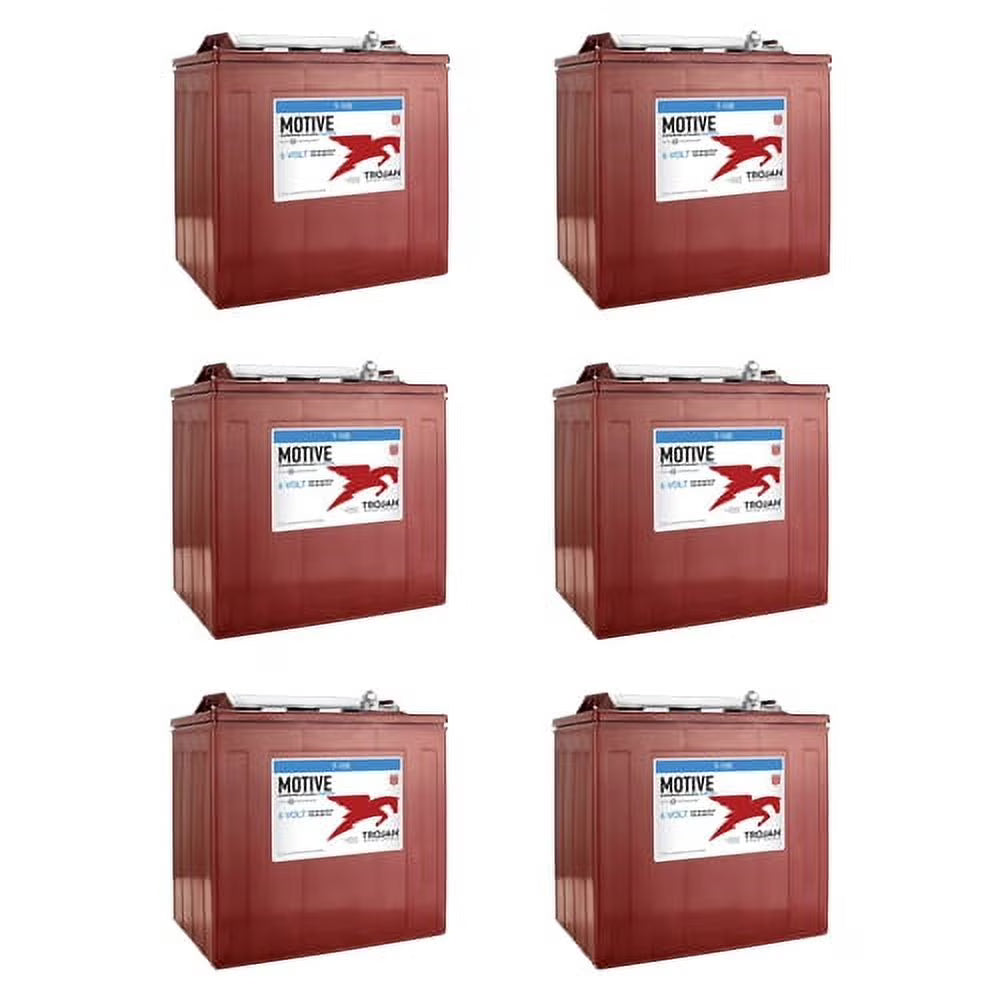 6 - Volt Golf Cart Batteries - Trojan Battery 6V/225ah T - 105 (6 - Pack, 36V)