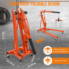 GARVEE 2 Ton Folding Hydraulic Engine Hoist with Lever, Folding Engine Shop Crane Hoist Lift, Heavy Cherry Picker