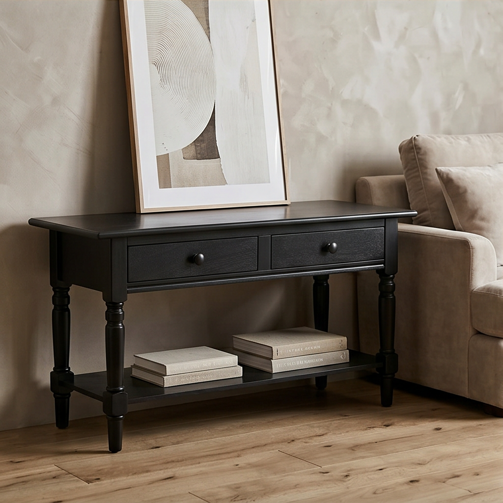 Roomviax Bobby 2 Drawer Coffee Table Distressed Black