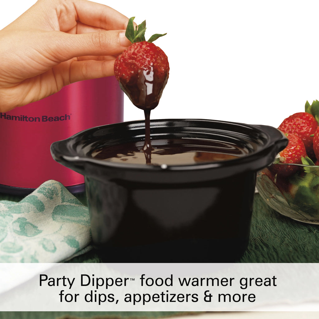 Hamilton Beach Stay or Go Programmable Slow Cooker with Party Dipper, 7 Quart Capacity, Removable Crock, Red, 33478