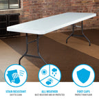 Lifetime Combo Set of (4) 8 - Foot Rectangle Folding Tables & (32) Chairs, Indoor/Outdoor Use, White (80147)