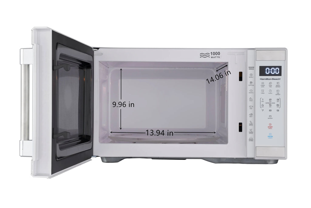 Hamilton Beach 1.1 Cu. Ft. Microwave Oven, Countertop, Black and Stainless Steel