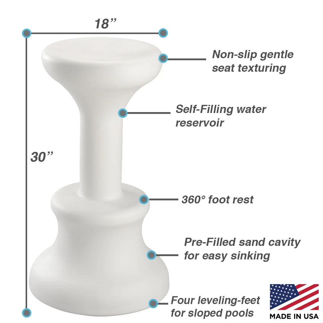 Dunn - Rite Products Made in USA Submersible Swim up Pool Stools for Underwater Use, Bar Stool for Inside Pool and