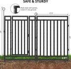 Petorldog Decorative Garden Fence Metal Dog Fence Outdoor for Yard, 36ft (L) x 40in (H), 14 Panels + 2 Gates, No Dig