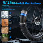 Electric Bike for Adults 26'', 1000W E - Mountain Bike 48V 30/20ah UL2849 Removable Battery, Fat Tire Ebike up to