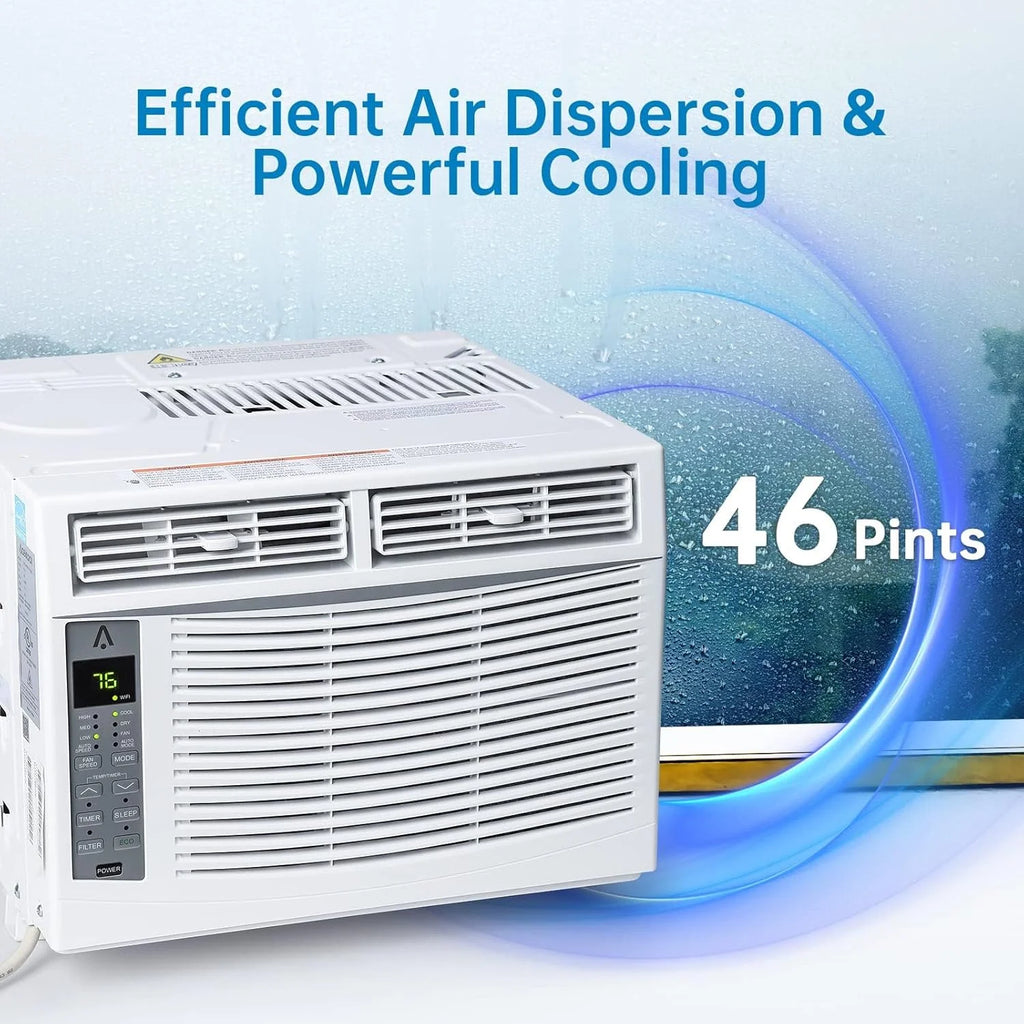 GAOMON Smart 6000 BTU Window Air Conditioner - WiFi - Enabled AC with Remote & App Control, Timer, Sleep Mode, Easy
