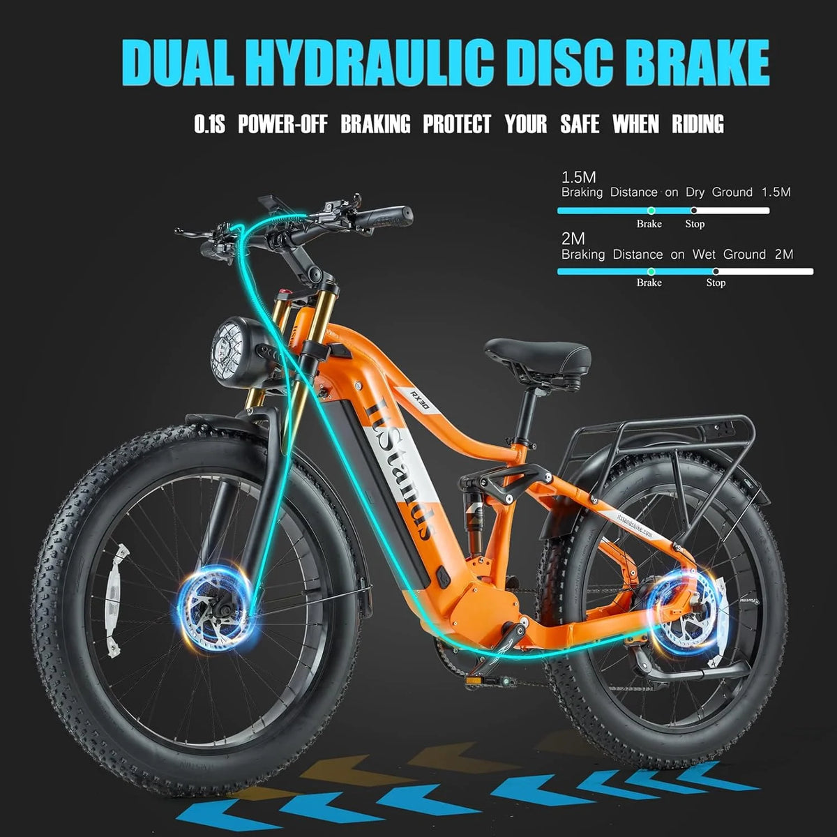 Electric Bike for Adults 26'', 1000W E - Mountain Bike 48V 30/20ah UL2849 Removable Battery, Fat Tire Ebike up to