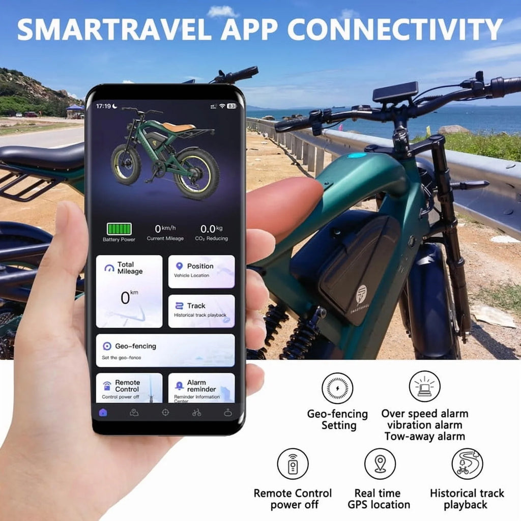 3000W(Peak) Motor 35MPH SMARTRAVEL ST202 Electric Dirt Bike for Adults, 52V50AH Dual Battery Ebike, 92+ Miles Range