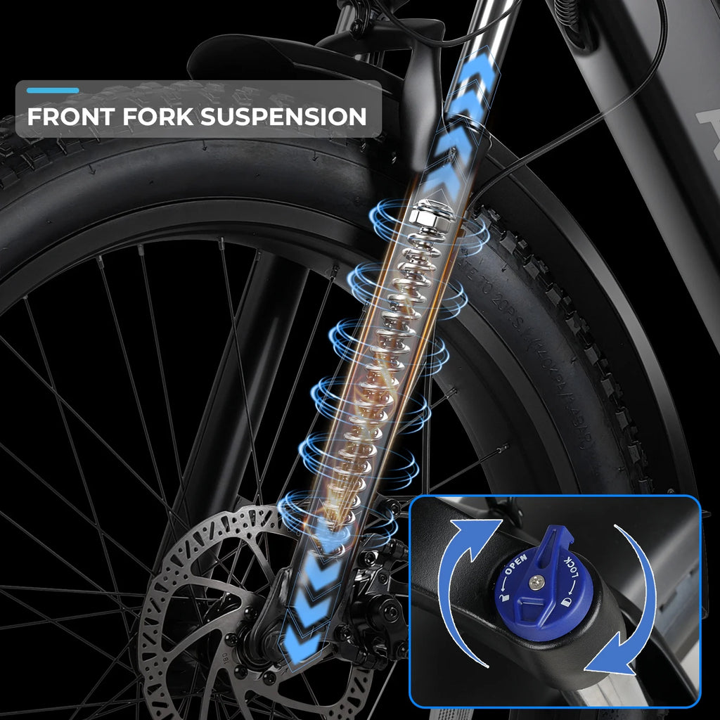 ANCHEER Electric Bike for Adults Peak 1000W Electric Bicycle 48V 15AH Battery Electric Bike 26" x 4.0" Fat Tire