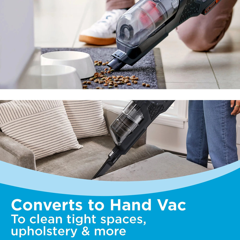 BLACK+DECKER POWERSERIES+ 20V Max* Cordless Stick Vacuum Kit, for Carpet and Hard Floors, Convertible to Handheld, 44