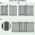 Petorldog Decorative Garden Fence Metal Dog Fence Outdoor for Yard, 36ft (L) x 40in (H), 14 Panels + 2 Gates, No Dig