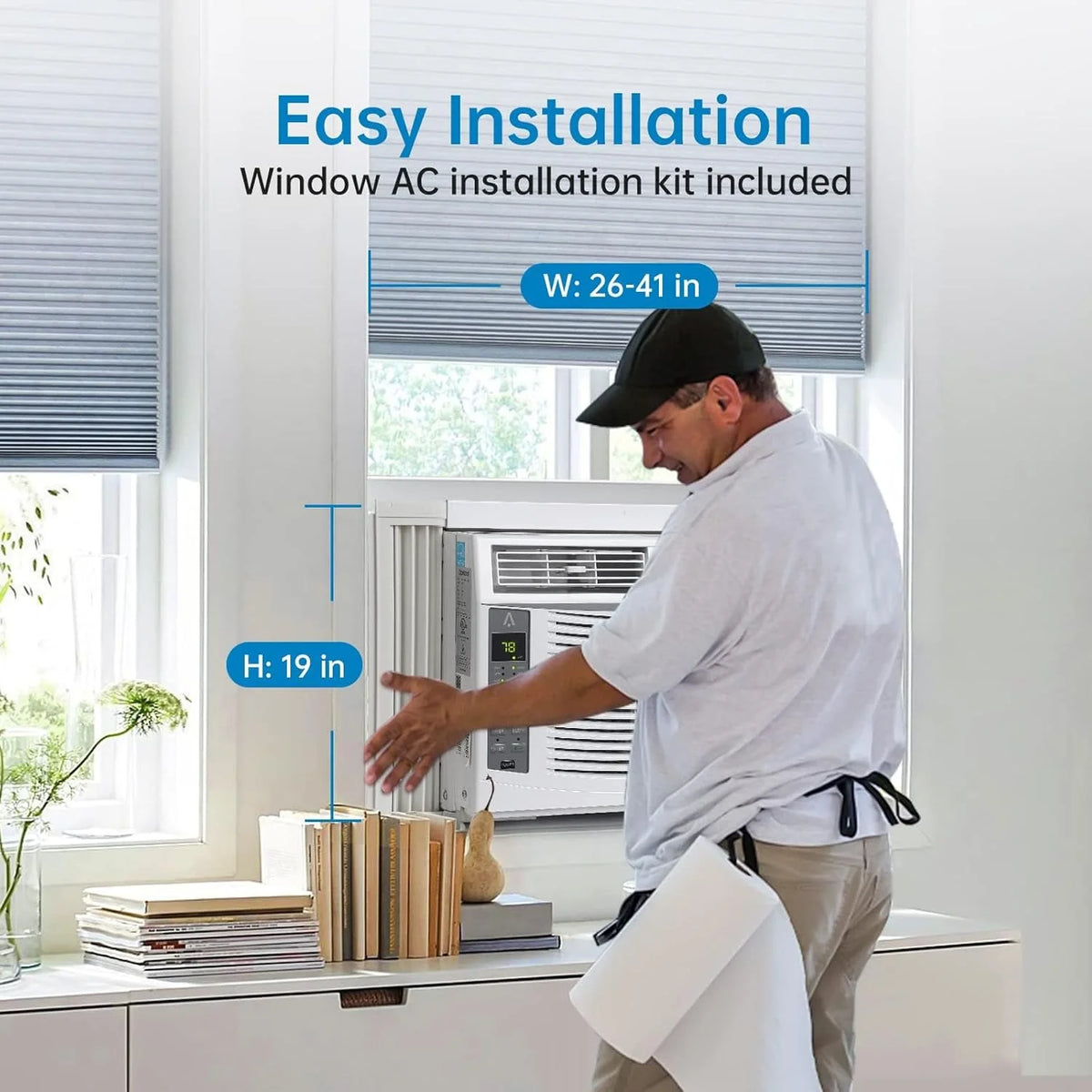 GAOMON Smart 6000 BTU Window Air Conditioner - WiFi - Enabled AC with Remote & App Control, Timer, Sleep Mode, Easy