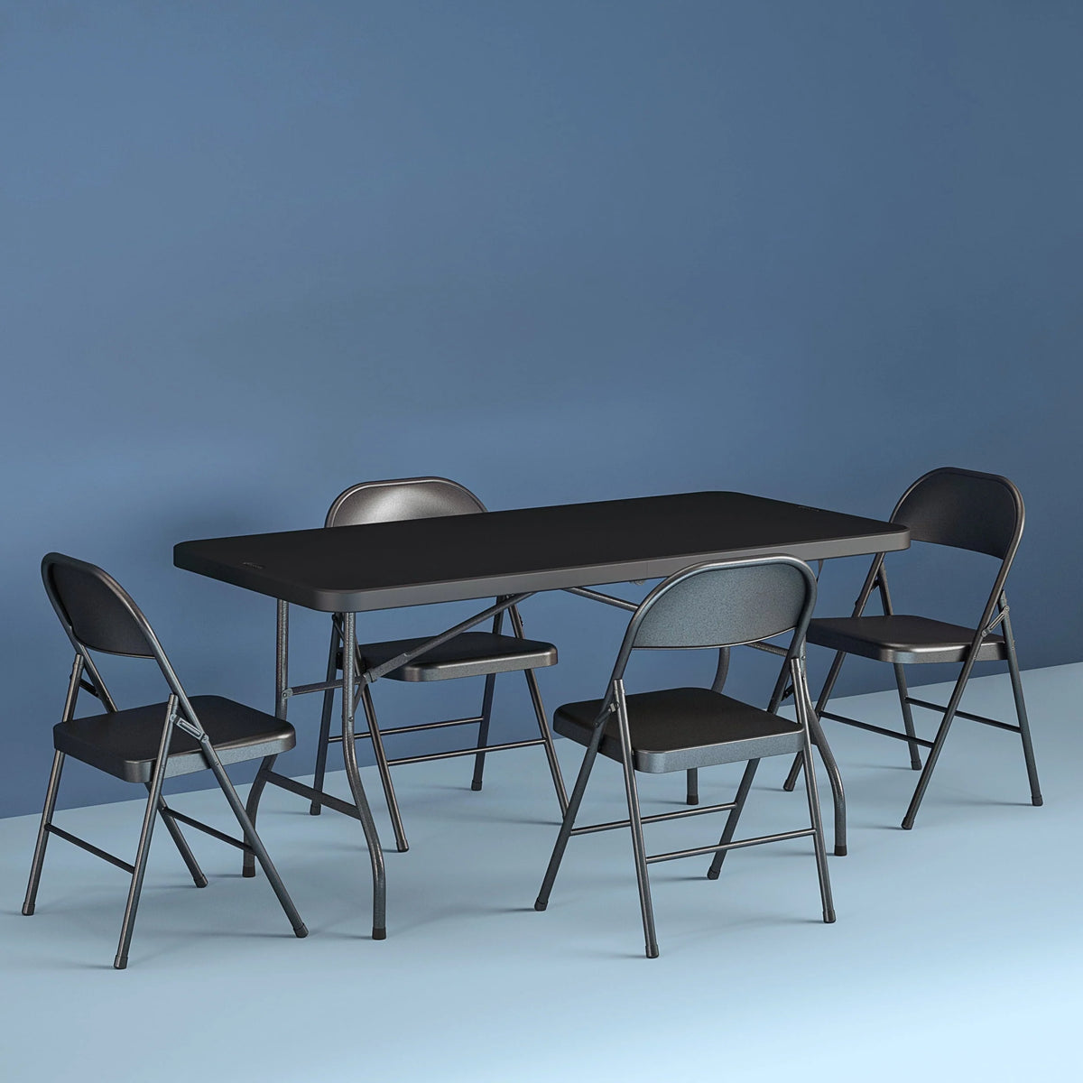 Cosco 6 Foot Centerfold Folding Table, Black