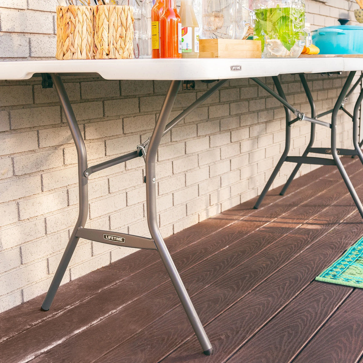 Lifetime 6' Commercial Grade High - Quality Fold - in - Half Folding Table, White (25011)