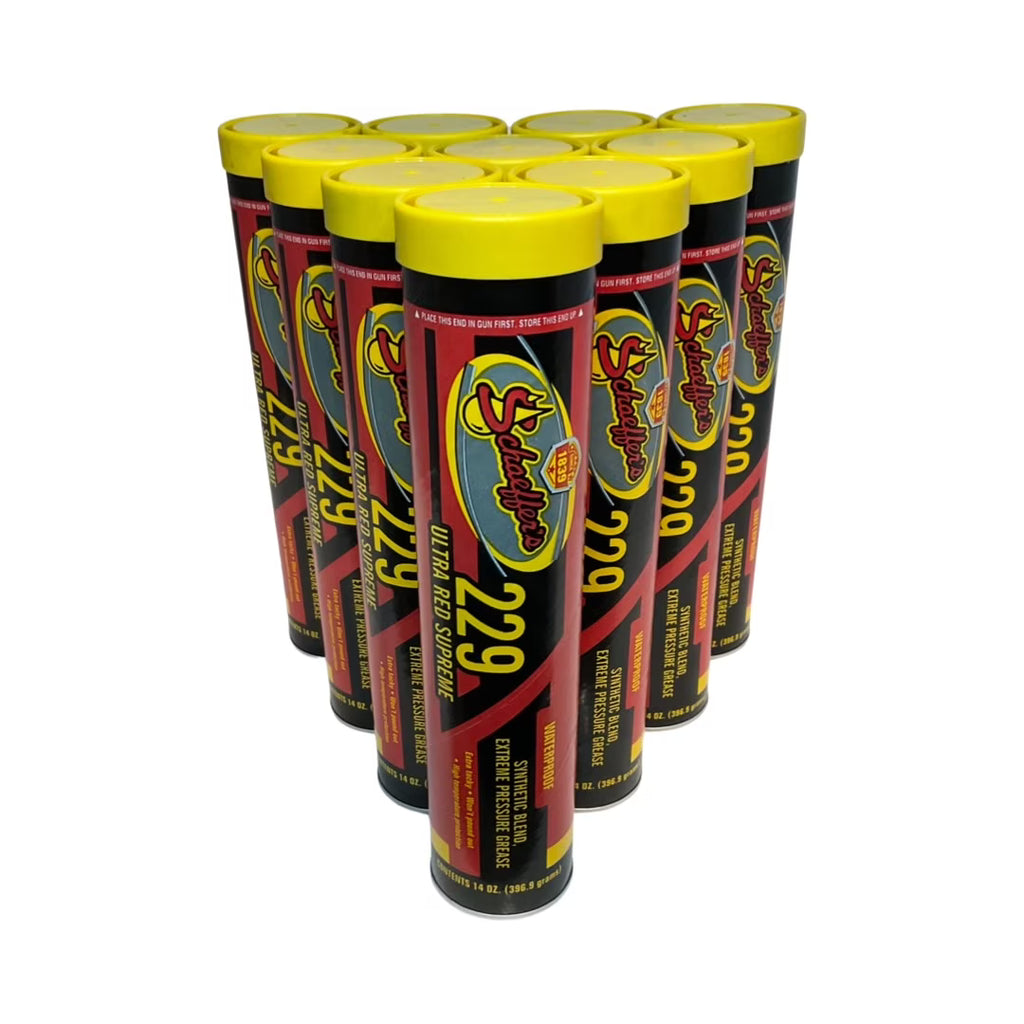 Schaeffer'S 229 - 10 PACK Ultra Red Supreme Waterproof Grease - Synthetic Blend EP - 14 oz Tube