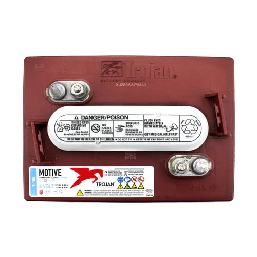 Trojan T - 105 6V Volt Deep Cycle Golf Cart, Solar, Marine, RV and Industrial Use Battery - 2 Pack