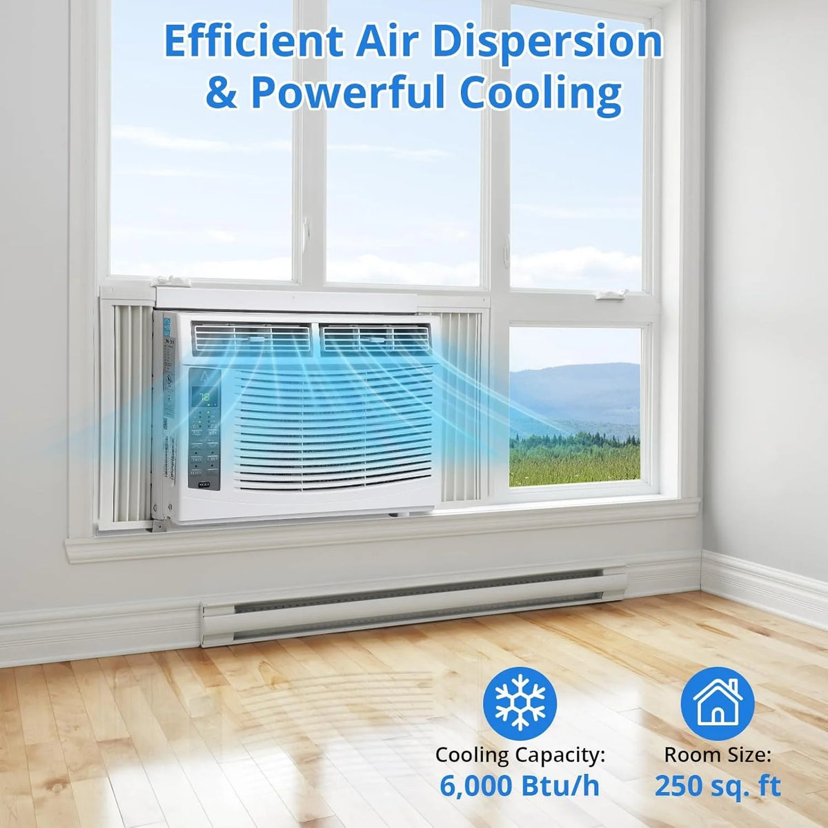 GAOMON Smart 6000 BTU Window Air Conditioner - WiFi - Enabled AC with Remote & App Control, Timer, Sleep Mode, Easy