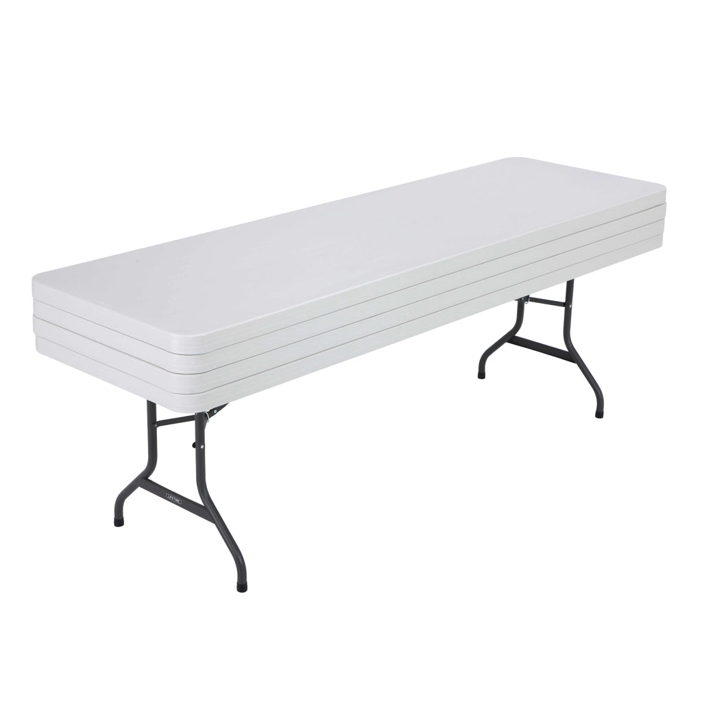 Lifetime Combo Set of (4) 8 - Foot Rectangle Folding Tables & (32) Chairs, Indoor/Outdoor Use, White (80147)