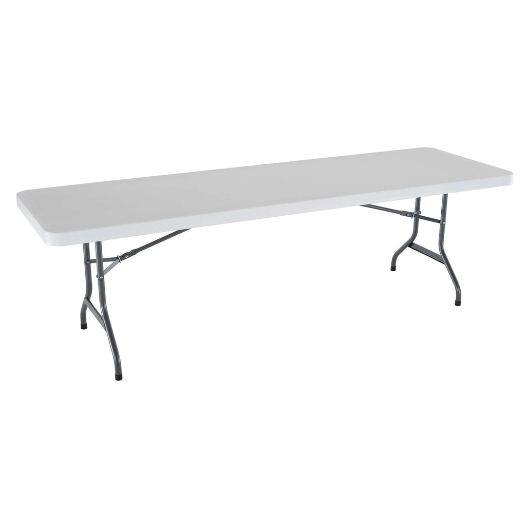 Lifetime Combo Set of (4) 8 - Foot Rectangle Folding Tables & (32) Chairs, Indoor/Outdoor Use, White (80147)
