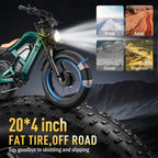 3000W(Peak) Motor 35MPH SMARTRAVEL ST202 Electric Dirt Bike for Adults, 52V50AH Dual Battery Ebike, 92+ Miles Range