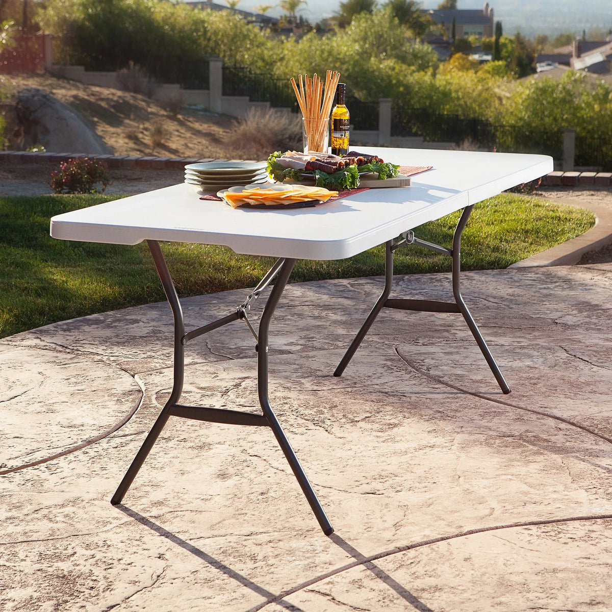 Lifetime 6' Commercial Grade High - Quality Fold - in - Half Folding Table, White (25011)