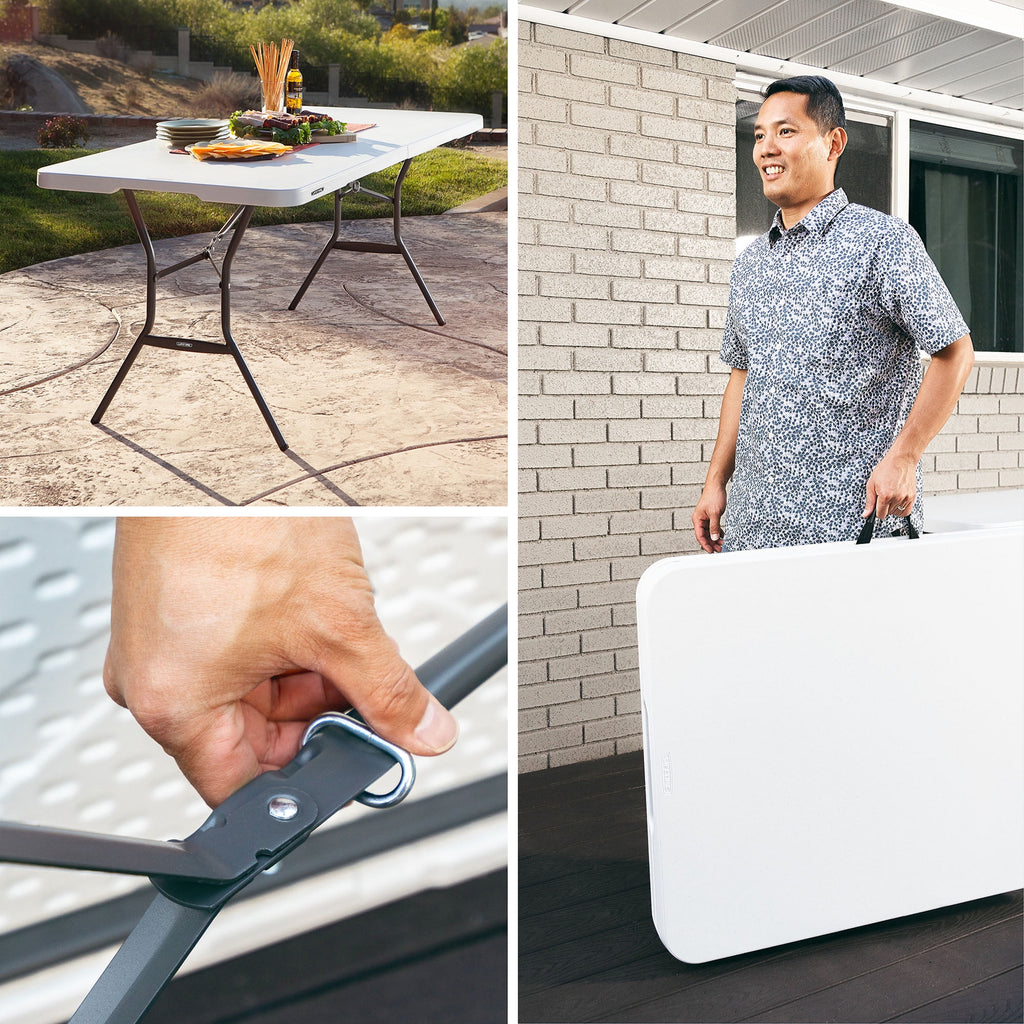 Lifetime 6' Commercial Grade High - Quality Fold - in - Half Folding Table, White (25011)