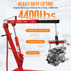 GARVEE 2 Ton Folding Hydraulic Engine Hoist with Lever, Folding Engine Shop Crane Hoist Lift, Heavy Cherry Picker