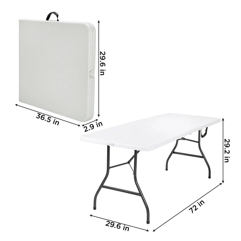 Cosco 6 Foot Folding Table in White Speckle