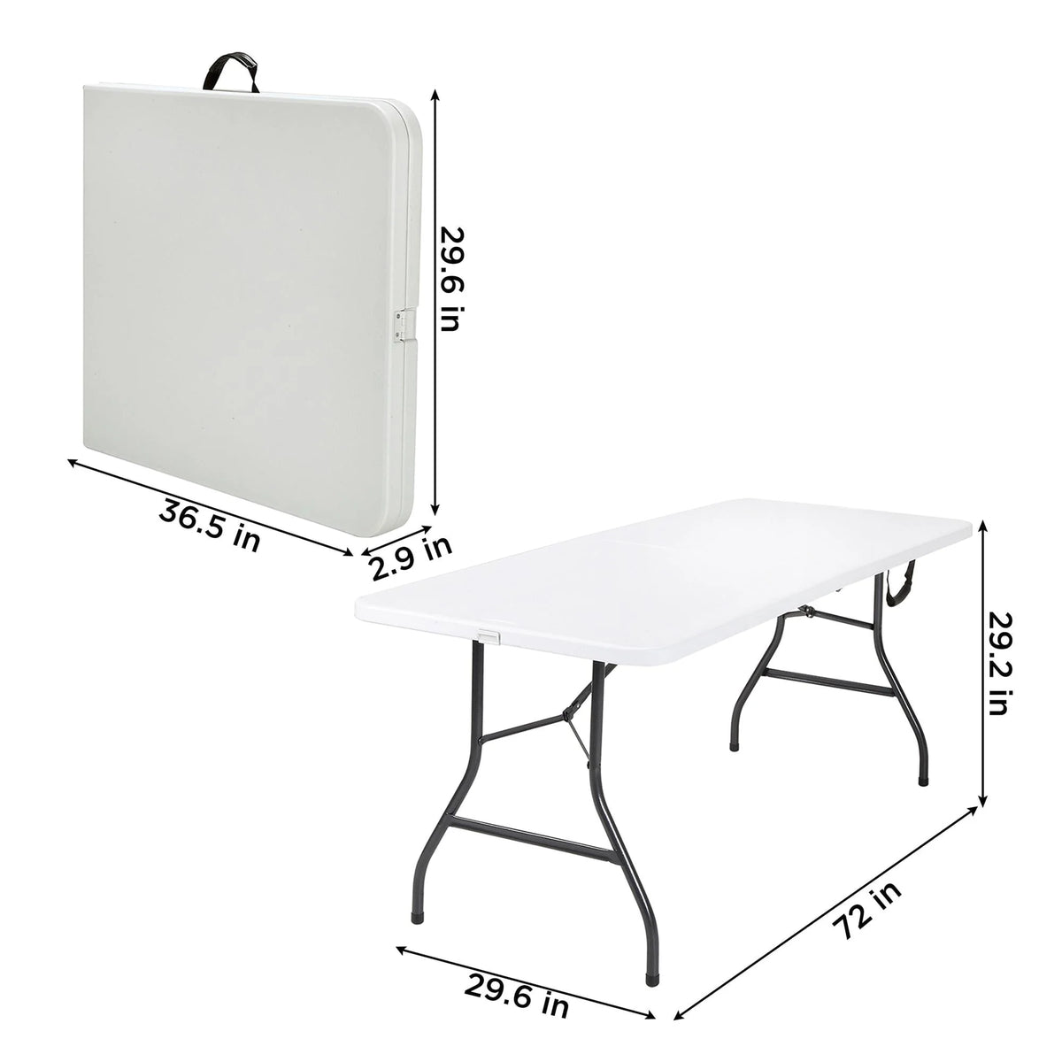 Cosco 6 Foot Folding Table in White Speckle