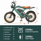 3000W(Peak) Motor 35MPH SMARTRAVEL ST202 Electric Dirt Bike for Adults, 52V50AH Dual Battery Ebike, 92+ Miles Range