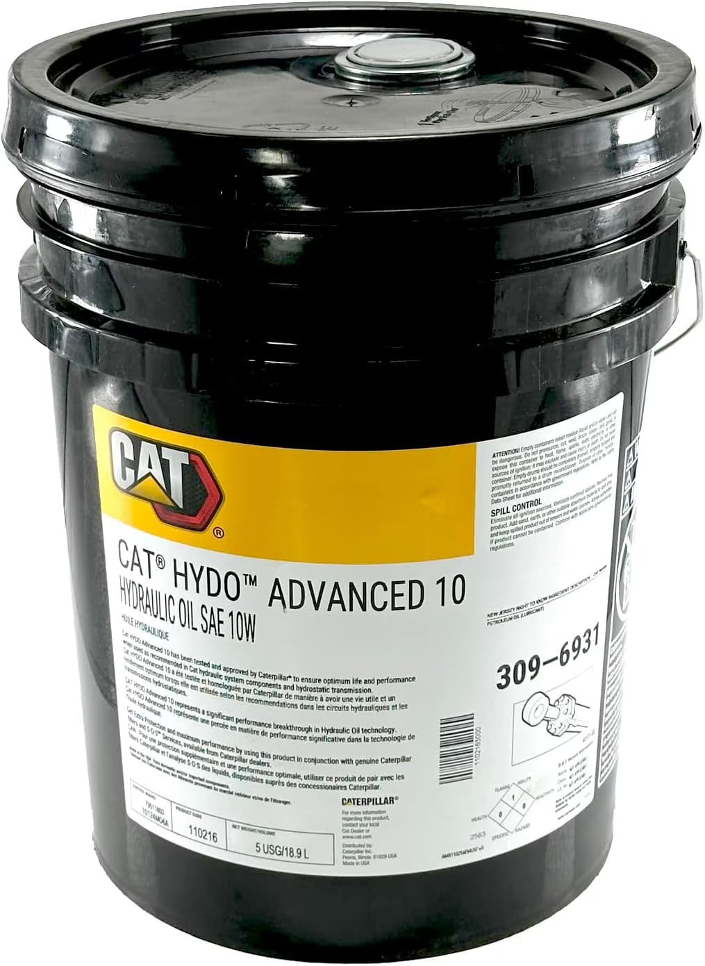 Cat 309 - 6931 HYDO Advanced 10 Hydraulic Oil, SAE 10W | 5 Gallons