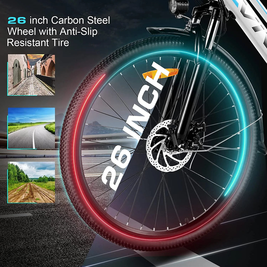 Vivi Electric Bike 26" City Commuter Electric Bike 48V 500W Step - Through Electric Bike 19.8MPH Electric Cruiser