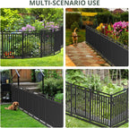Petorldog Decorative Garden Fence Metal Dog Fence Outdoor for Yard, 36ft (L) x 40in (H), 14 Panels + 2 Gates, No Dig
