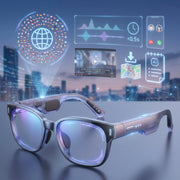 NEWVERTEX  Smart AI Translator Glasses - Real-Time Simultaneous Interpretation, Open-Ear Bone Conduction Audio