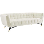 Roomviax Adrianna Upholstered Velvet Sofa Ivory