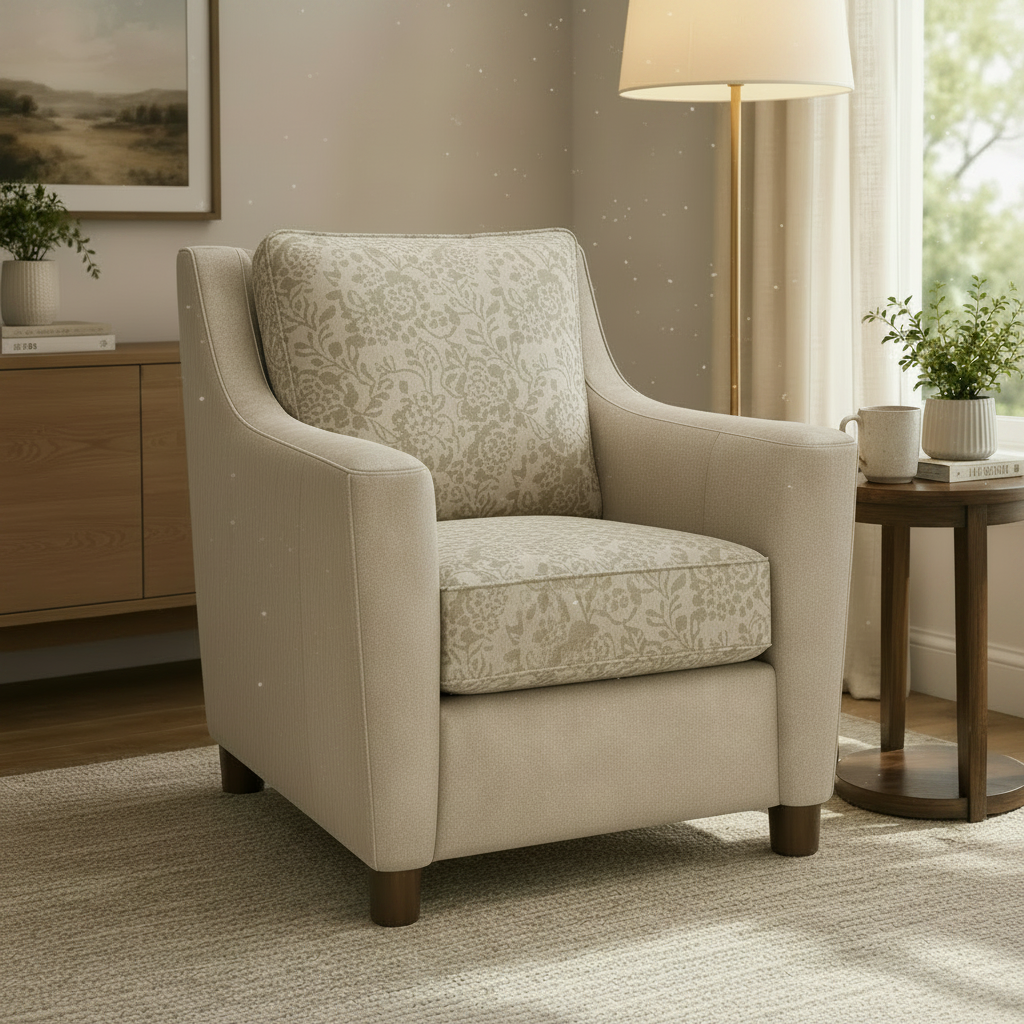 Modern Sloped-Arm Faux Leather Accent Chair