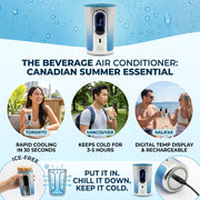 2026 Smart Cooling Tech ，Instant Chill Sleeve: The Ultimate "AC for Your Drink"， Chill Your Drink in 30 Seconds without Dilution ，5 Hours Icy Fresh ，Portable Rechargeable Beverage Cooler for Summer Must-Have
