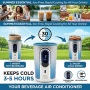 2026 Smart Cooling Tech ，Instant Chill Sleeve: The Ultimate "AC for Your Drink"， Chill Your Drink in 30 Seconds without Dilution ，5 Hours Icy Fresh ，Portable Rechargeable Beverage Cooler for Summer Must-Have