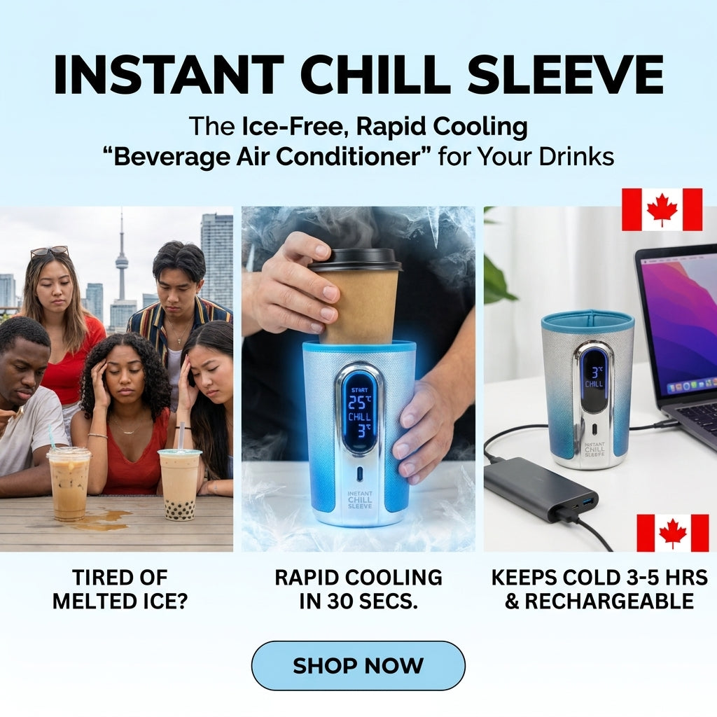 2026 Smart Cooling Tech ，Instant Chill Sleeve: The Ultimate "AC for Your Drink"， Chill Your Drink in 30 Seconds without Dilution ，5 Hours Icy Fresh ，Portable Rechargeable Beverage Cooler for Summer Must-Have