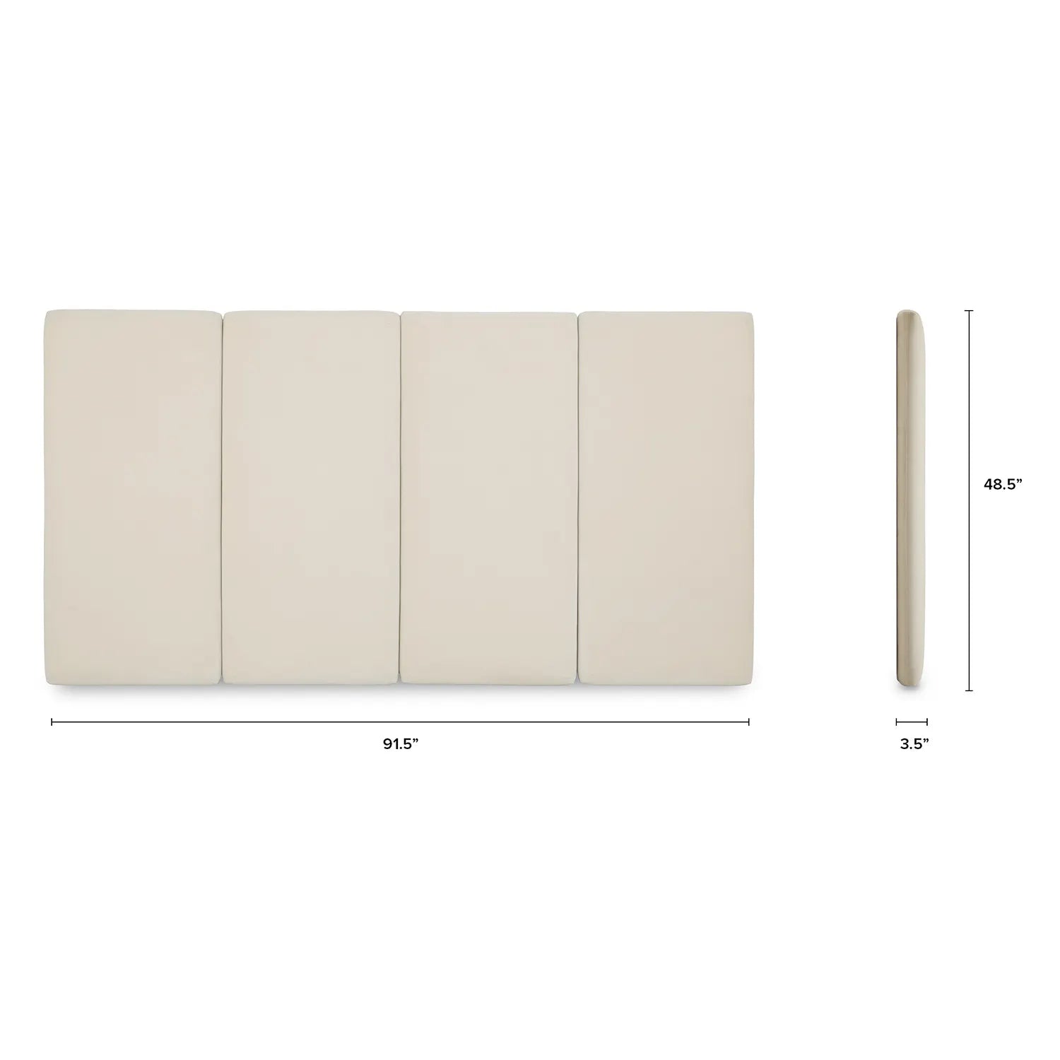 ROOMVIAX Modern Upholstered Platform Bed with Panel Headboard in Cream Fabric