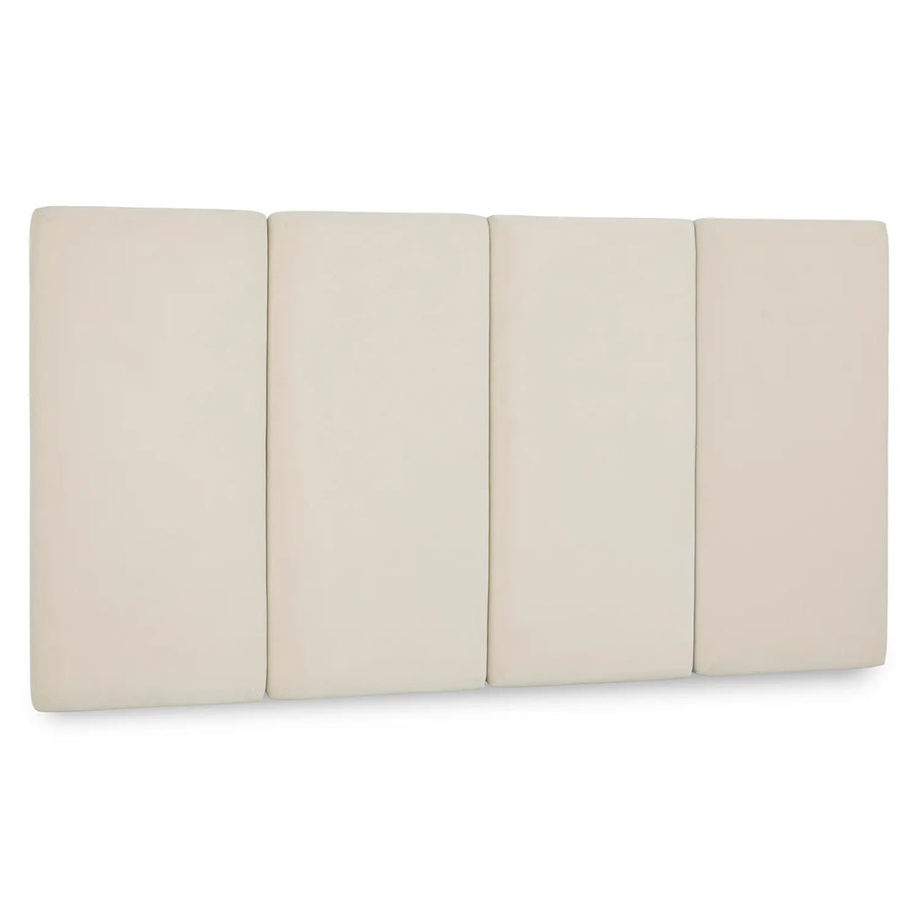 ROOMVIAX Modern Upholstered Platform Bed with Panel Headboard in Cream Fabric