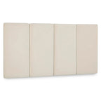 ROOMVIAX Modern Upholstered Platform Bed with Panel Headboard in Cream Fabric